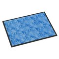 Micasa Watercolor Dark Blue Winter Snowflakes Indoor or Outdoor Mat24 x 36 in. MI228488